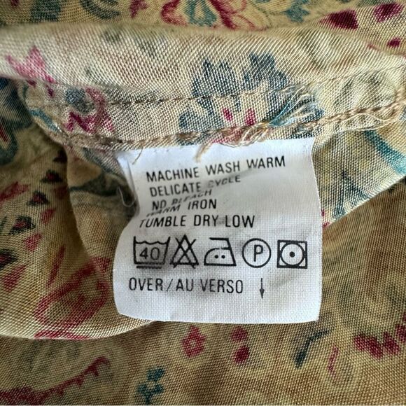 Liz Clairborne Lizwear Floral Button Down Blouse 100% Rayon Shirt Size S - Picture 10 of 11